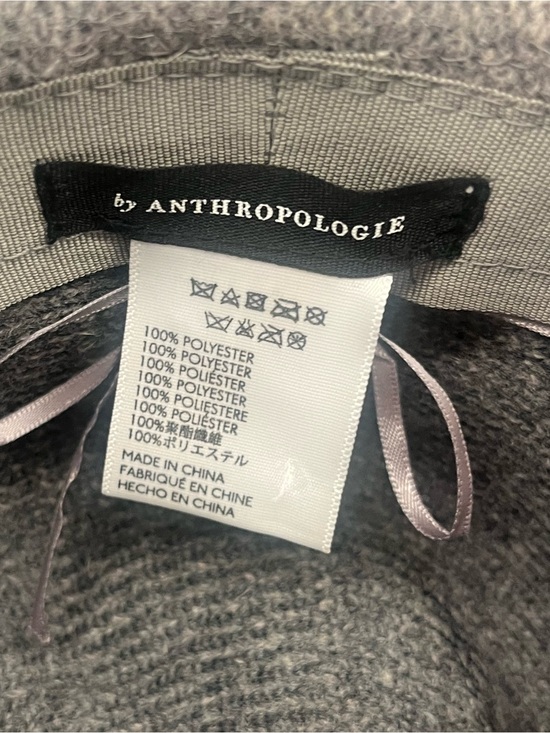 Anthropologie Gray Knit Fedora Hat | Soft Wide Brim | One Size main image 5
